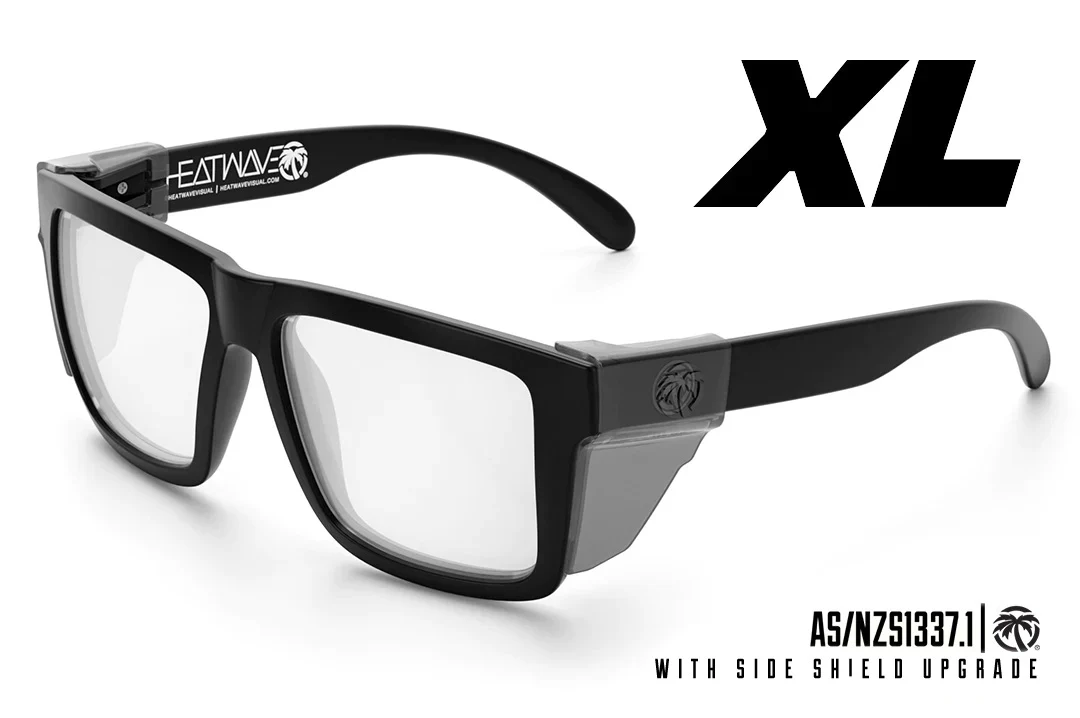 XL VISE SUNGLASSES:  Black x Clear Lens - Image 7