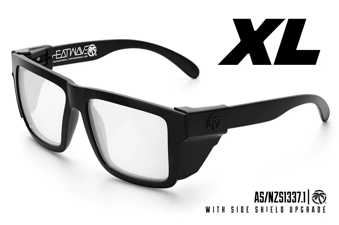 XL VISE SUNGLASSES:  Black x Clear Lens - Image 8